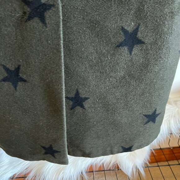 Avec Les Filles Forest Green & Black Star Print Raglan Coat XS - Picture 11 of 11